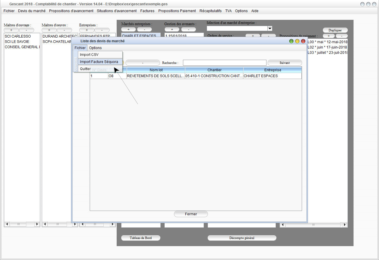 facturation avec gescant