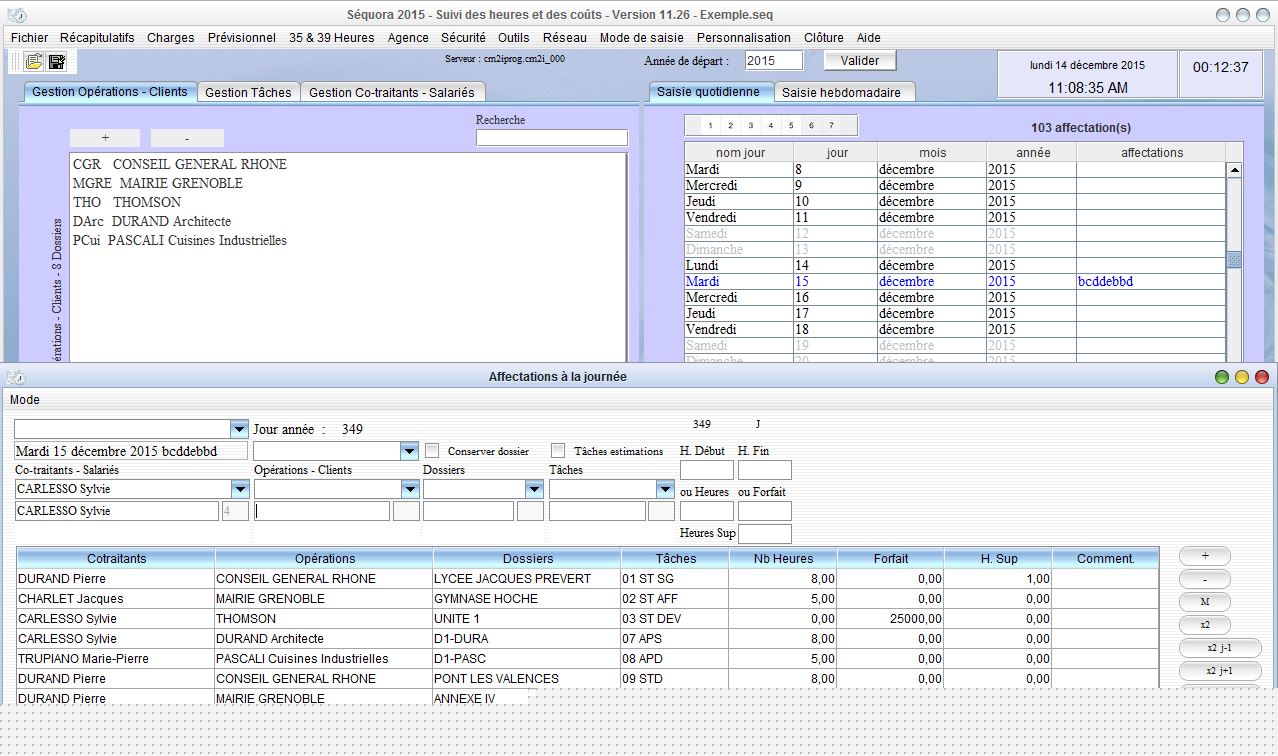 pointage heures sequora 11.26