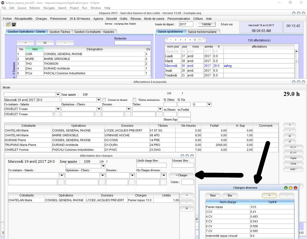 nouvelle gestion des temps passés Séquora 13.08