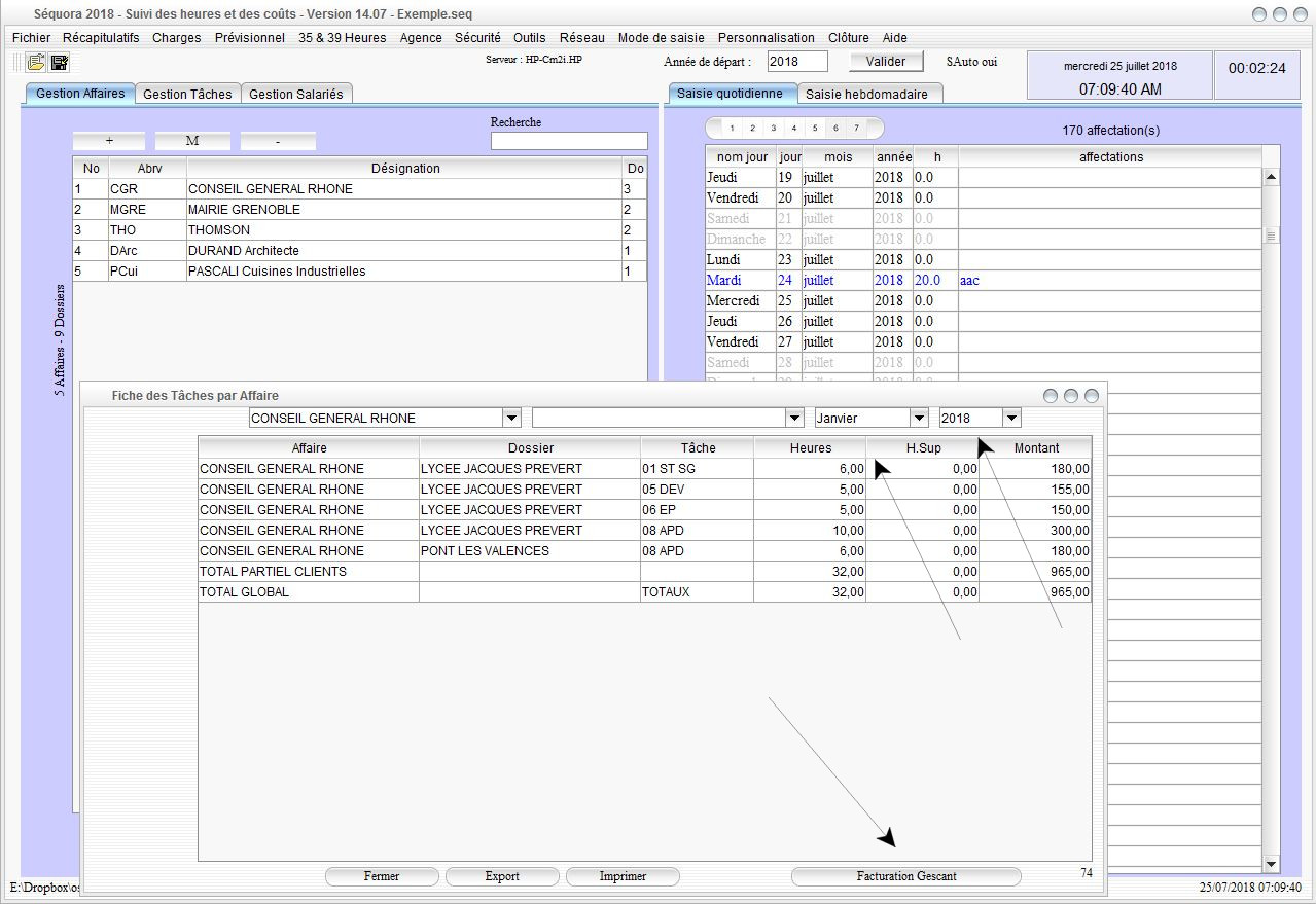 Pointez vos heures dans Séquora, facturez dans Gescant sur mac et pc  